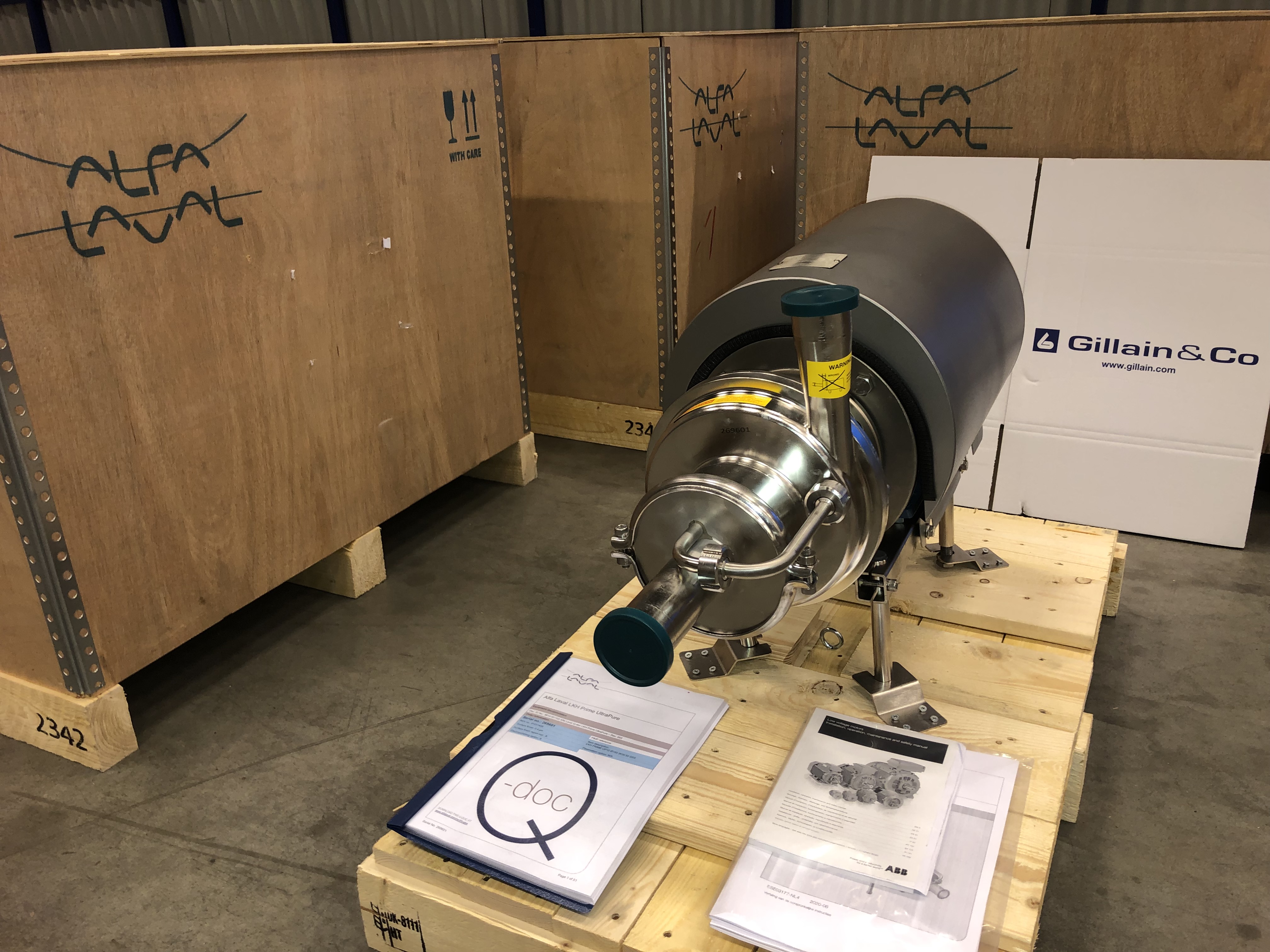 Gillain & Co levert 4 Alfa Laval UltraPure farmapompen