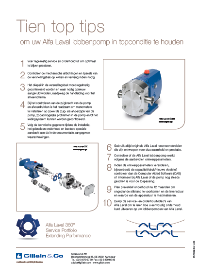 Gillain & Co - Alfa Laval lobbenpomp