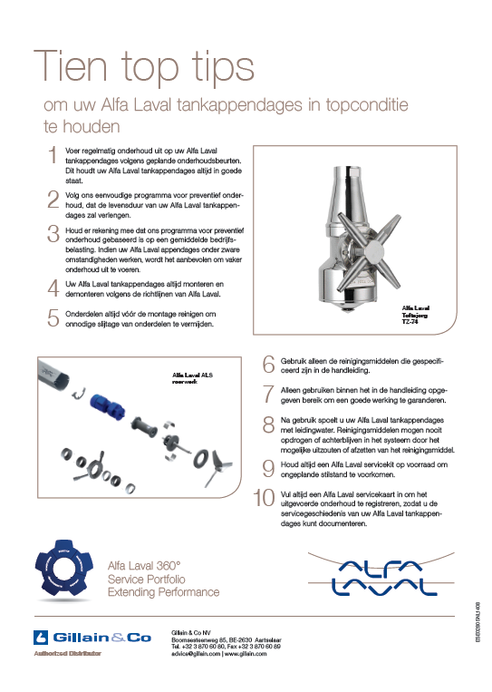 Gillain & Co - Alfa Laval Tankappendages